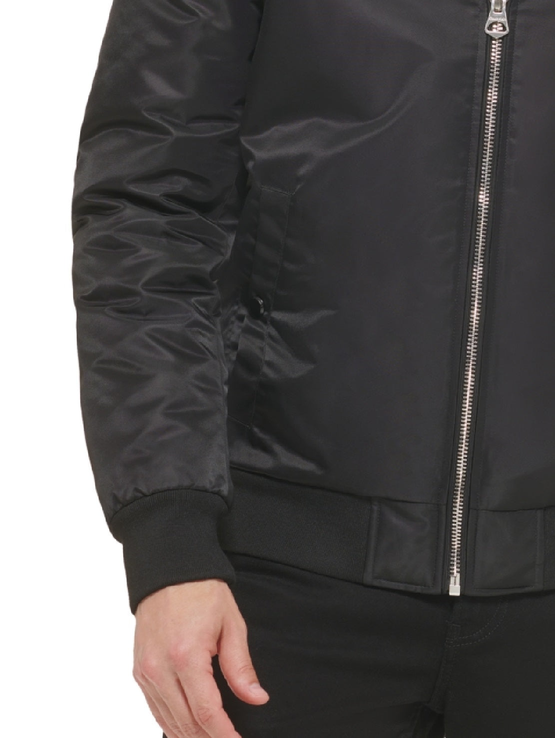 Jaqueta bomber masculina Calvin Klein Classic Ma 1 Nylon preta tamanho grande
