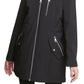 Calvin Klein Anorak Feminino com Capuz e Capa de Chuva Preta Tamanho X-S