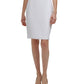 Vestido formal feminino Calvin Klein, justo, sem mangas, com zíper, gola alta, acima do joelho, branco, tamanho 12