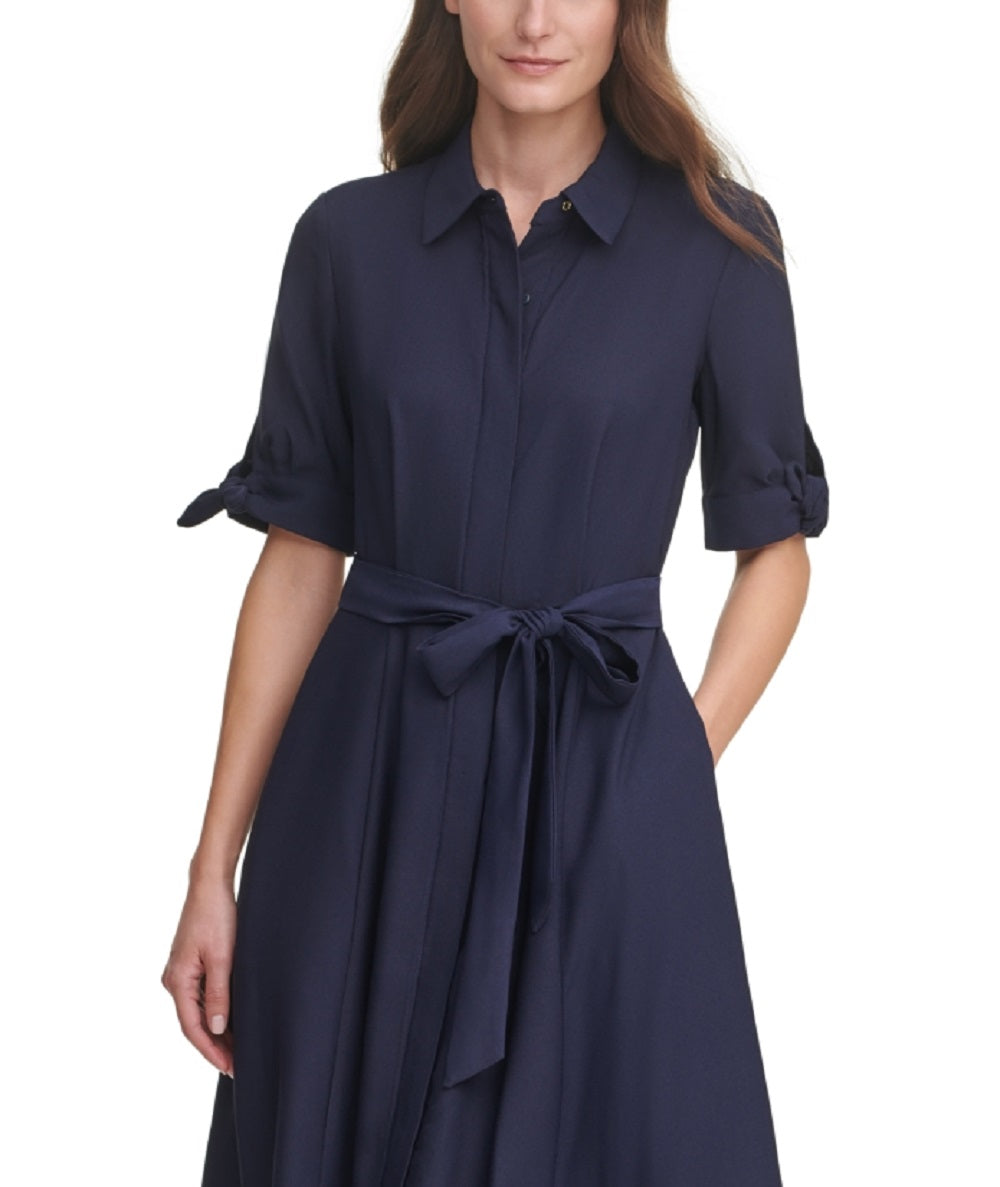 Calvin Klein Vestido Midi Feminino Azul Tamanho 10