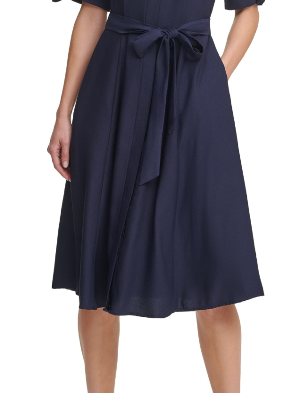 Calvin Klein Vestido Midi Feminino Azul Tamanho 10