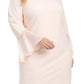 Vestido feminino Calvin Klein Illusion com manga sino, rosa, tamanho 18W
