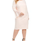 Vestido feminino Calvin Klein Illusion com manga sino, rosa, tamanho 18W
