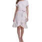 Vestido Calvin Klein Feminino em Crepe com Babados e Bainha Tulipa Rosa Tamanho 8