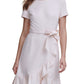 Vestido Calvin Klein Feminino em Crepe com Babados e Bainha Tulipa Rosa Tamanho 8