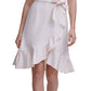 Vestido Calvin Klein Feminino em Crepe com Babados e Bainha Tulipa Rosa Tamanho 8