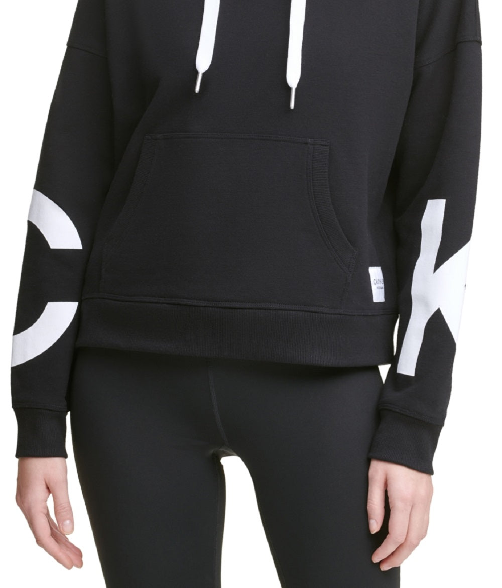 Calvin Klein Jumbo Logo Fleece Hoodie Feminino Preto Tamanho Médio