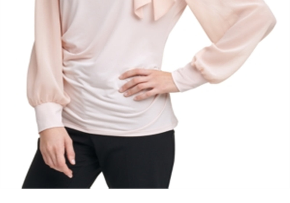 Blusa Calvin Klein com amarração lateral rosa tamanho P