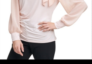 Blusa Calvin Klein com amarração lateral rosa tamanho P