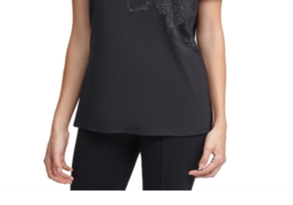 Camiseta Calvin Klein Floral Embelezada Preta Tamanho GG