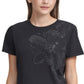 Camiseta Calvin Klein Feminina Estampada Floral Preta Tamanho P