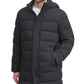 Jaqueta masculina Calvin Klein com capuz longo, preta, tamanho P