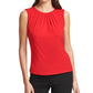 Blusa plissada sem mangas Calvin Klein feminina vermelha tamanho pequeno pequeno