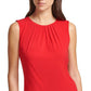 Blusa plissada sem mangas Calvin Klein feminina vermelha tamanho pequeno pequeno