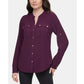 Blusa Calvin Klein Feminina Texturizada Roll Tab Roxa Tamanho Médio