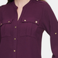 Blusa Calvin Klein Feminina Texturizada Roll Tab Roxa Tamanho Médio