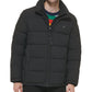 Calvin Klein Jaqueta Masculina Puffer com Conjunto de Detalhes de Babador Preta Tamanho G
