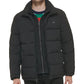 Calvin Klein Jaqueta Masculina Puffer com Conjunto de Detalhes de Babador Preta Tamanho G