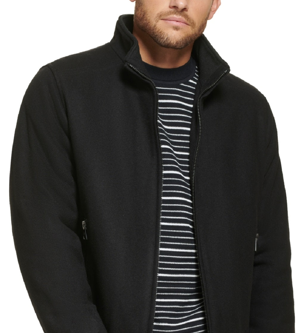 Jaqueta bomber de lã masculina Calvin Klein preta tamanho grande