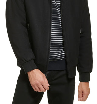 Calvin Klein Men's Wool Bomber Jacket Black Size Large
