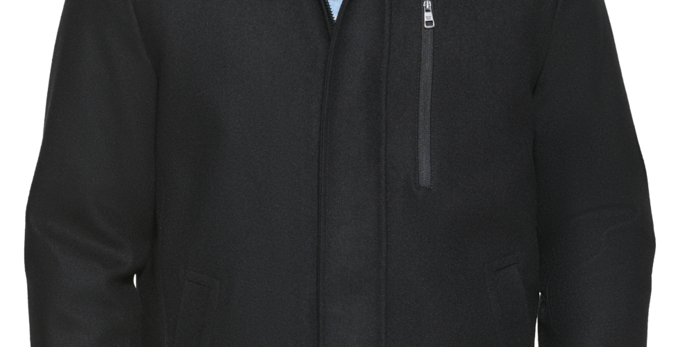 Sobretudo de lã clássico masculino Calvin Klein, preto, tamanho XL