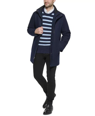Calvin Klein Men's Classic Wool Overcoat Blue Size L