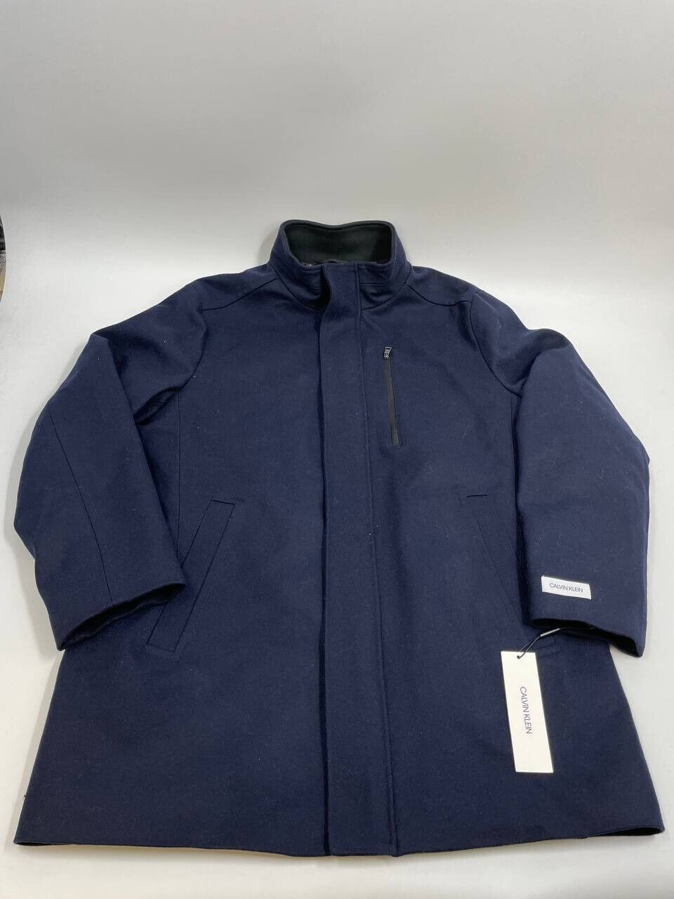 Sobretudo de lã clássico masculino Calvin Klein azul tamanho G