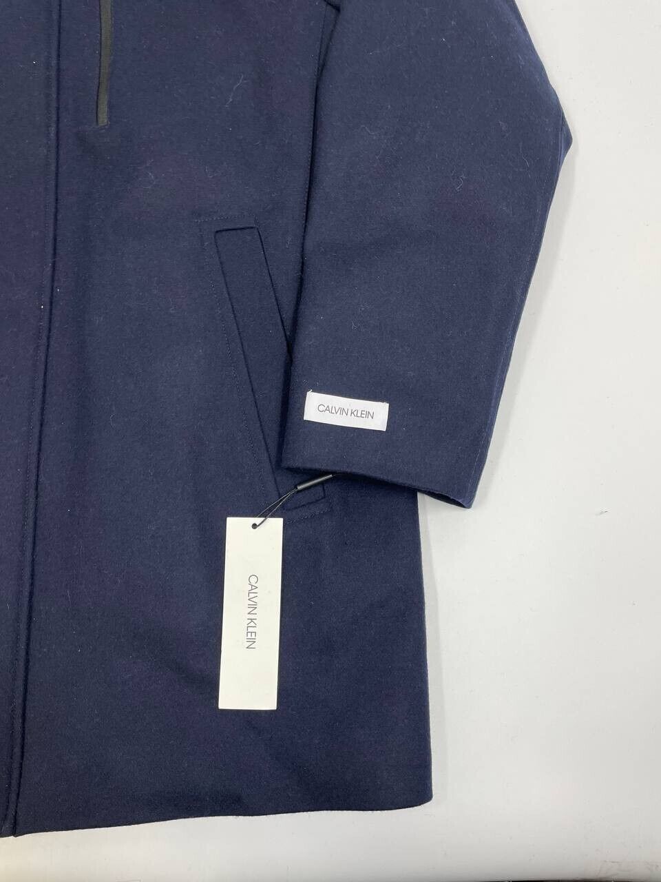 Sobretudo de lã clássico masculino Calvin Klein azul tamanho G