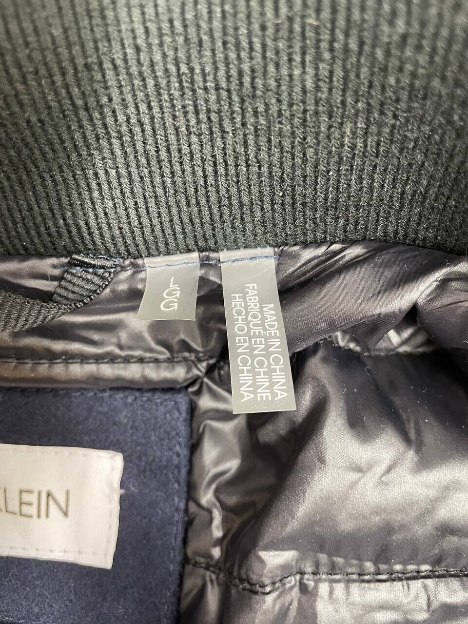 Sobretudo de lã clássico masculino Calvin Klein azul tamanho G