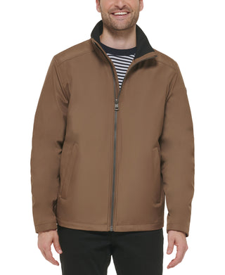 Calvin Klein Men's Classic Midweight Stand Collar Jacket Brown Size Small