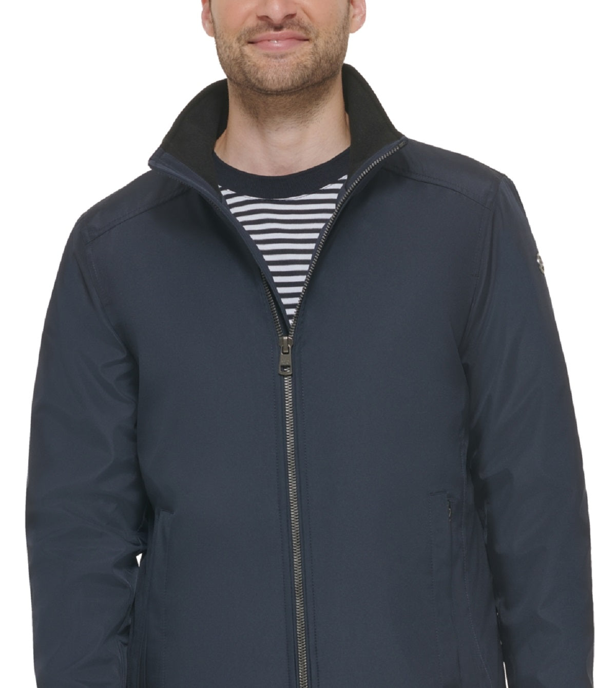 Jaqueta Calvin Klein Masculina Classic Média Gola Alta Azul Tamanho Grande