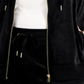 Calvin Klein Moletom com capuz feminino com zíper e logotipo de veludo, preto, tamanho 1X