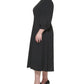 Vestido midi feminino Calvin Klein com ombros bufantes, preto, tamanho 16W
