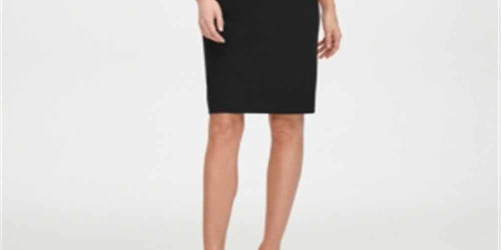 Vestido Calvin Klein Scuba Crepe Cintura Império Feminino Preto Tamanho 10