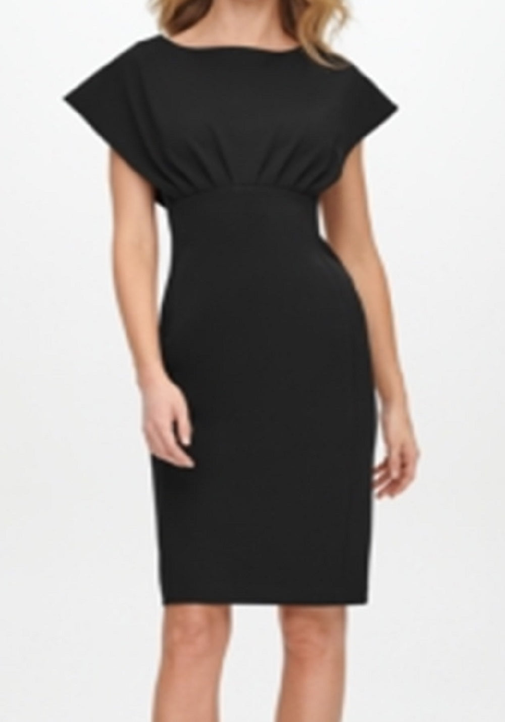 Vestido justo com cintura império e crepe Scuba Calvin Klein feminino, preto, tamanho 6