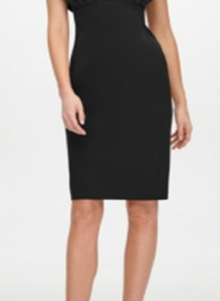 Calvin Klein Women's Scuba Crepe Empire Waist Sheath Dress Black Size 6