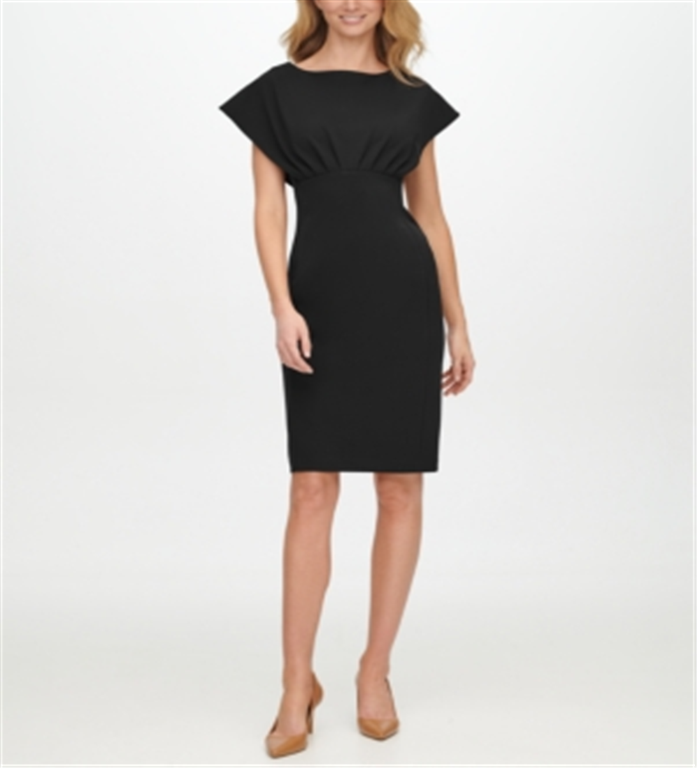 calvin-klein-womens-scuba-crepe-empire-waist-sheath-dress-black-size-4