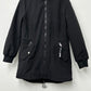 Calvin Klein Feminino Petite Fleece-Forrado Anorak com Capuz Capa de Chuva Preta Tamanho Petite XXS