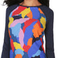 Maiô Nautica Feminino Estampado Rash Guard Azul Tamanho Grande