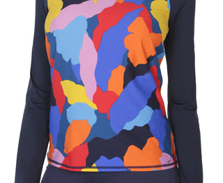 Maiô Nautica Feminino Estampado Rash Guard Azul Tamanho Grande