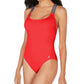Maiô feminino Nautica Lifeguard com costas cruzadas, vermelho, tamanho médio