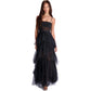 Vestido corpete de tule feminino BCBGMAXAZRIA Essential, preto, tamanho 2