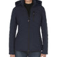 Casaco acolchoado com capuz Nautica feminino, azul, tamanho grande