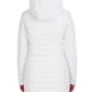 Casaco acolchoado com capuz Nautica feminino, elástico e dobrável, branco, tamanho médio