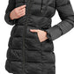 Casaco acolchoado de cetim feminino Laundry By Shelli Segal, preto, tamanho pequeno