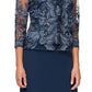Alex Evenings Jaqueta Mock Feminina Vestido Midi Azul Tamanho 4