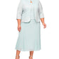 Alex Evenings Vestido de coquetel midi de duas peças com jaqueta e brilho, verde, tamanho 24W