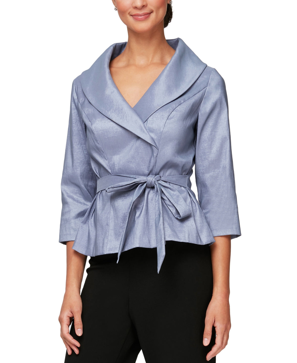 Alex Evenings Top de tafetá feminino roxo tamanho pequeno extragrande