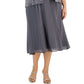 Vestido midi feminino Alex Evenings com lantejoulas e jaqueta cinza, tamanho 16W