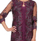 Alex Evenings Vestido de coquetel feminino bordado com jaqueta simulada, roxo, tamanho 14